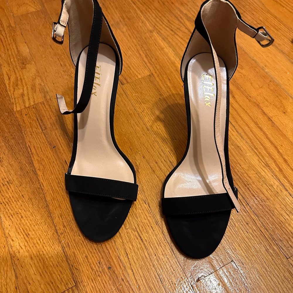 Strappy black heels